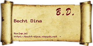 Becht Dina névjegykártya